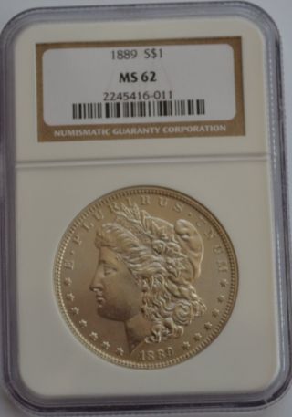 1889 $1 Morgan Silver Dollar Ngc Ms 62 photo