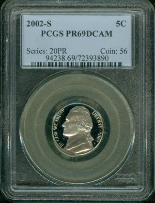 2002 - S Jefferson Nickel Pr69 Dcam Pcgs Proof photo