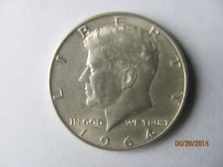 1964 - D Kennedy (90%) Silver Half Dollar.  Au photo