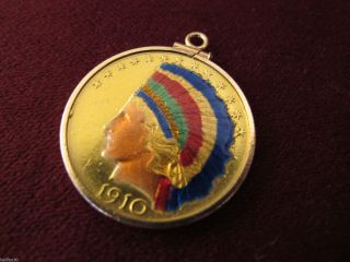 Key Date 1910 - S Gold $10 Indian Head Eagle Coin Custom Estate Piece photo