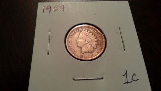 1907 Indian Head Cent 1c photo