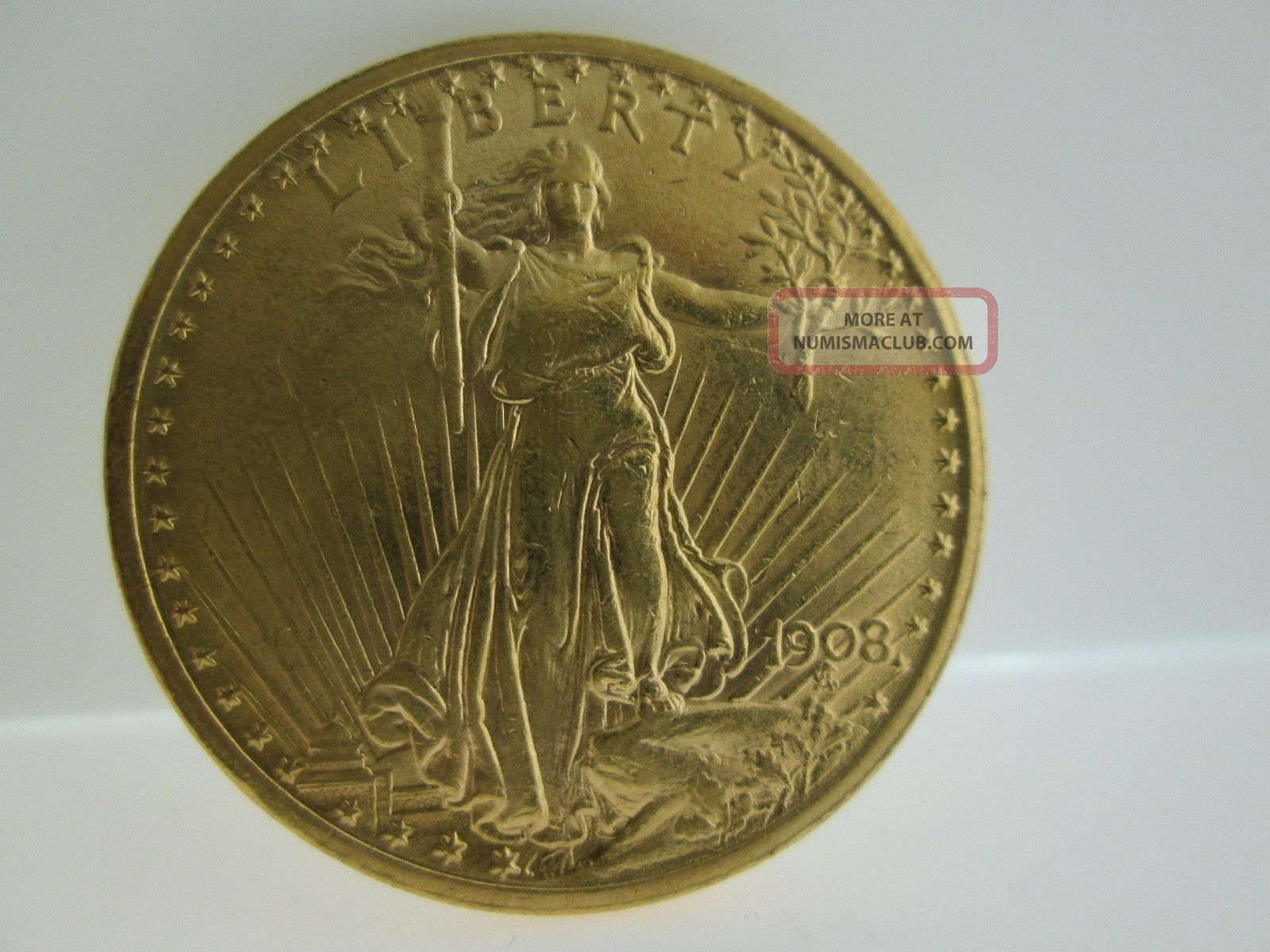 1908 $20 Saint - Gaudens Walking Liberty Double Eagle Gold Coin