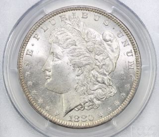 1880 Morgan Silver Dollar Ms 64 Pcgs (5537) photo