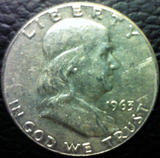 1963 Franklin Half Dollar 90% Silver. photo