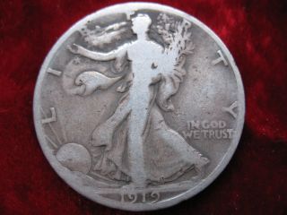 1919 - S Walking Liberty Silver Half Dollar,  Coin Tougher Date photo