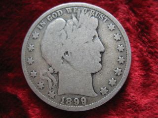 1899 - P Barber Silver Half Dollar,  Some Detail Fast photo