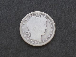 1897 - P Barber Quarter 90% Silver U.  S.  Coin C1821 photo