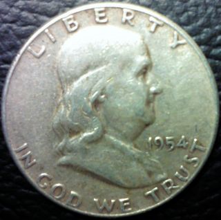 1954 Franklin Half Dollar 90% Silver Good Investment photo