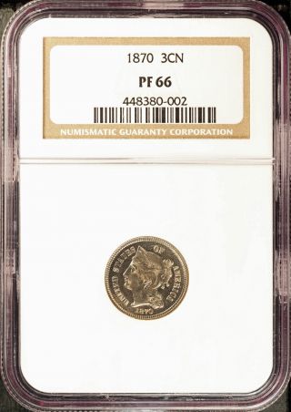 1870 3cn Proof Three Cent Nickel Ngc Pf 66 photo