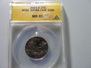 2004 D - M/s 65 Wisconsin Error - Extra Low Leaf Quarter photo