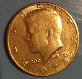 1972 Gold - Plated John F Kennedy Us Half Dollar photo