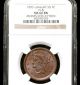 1855 N - 8 R - 3 Ngc Ms66bn Upright 55 Braided Hair Large Cent Coin 1c Ex; Mervis Large Cents photo 2