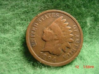 1894 Indian Head Cent,  Very Good photo