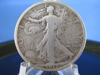 1917 - S Reverse Walking Liberty Half Dollar - Very Fine - Semi Key Date photo