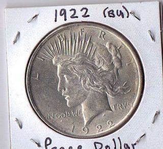 1922 Peace Dollar (bu+) photo