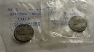 2 1945 P Jefferson 35% Silver War Nickels Fine photo