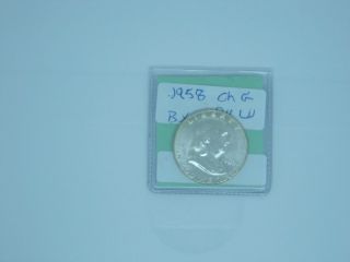 2 - Coin Franklin Silver Half Dollar ' S 1962d - 1958p Uncirculated. photo
