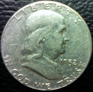 1952 P Franklin Half Dollar 90% Silver Coin photo