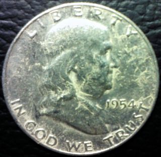 1954 Franklin Half Dollar 90% Silver Good Investment photo