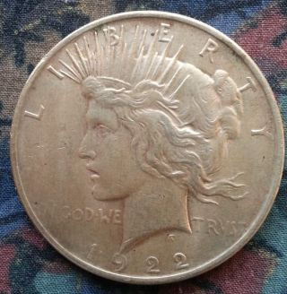 1922 United States Peace Dollar,  90% Silver,  Philadelphia photo