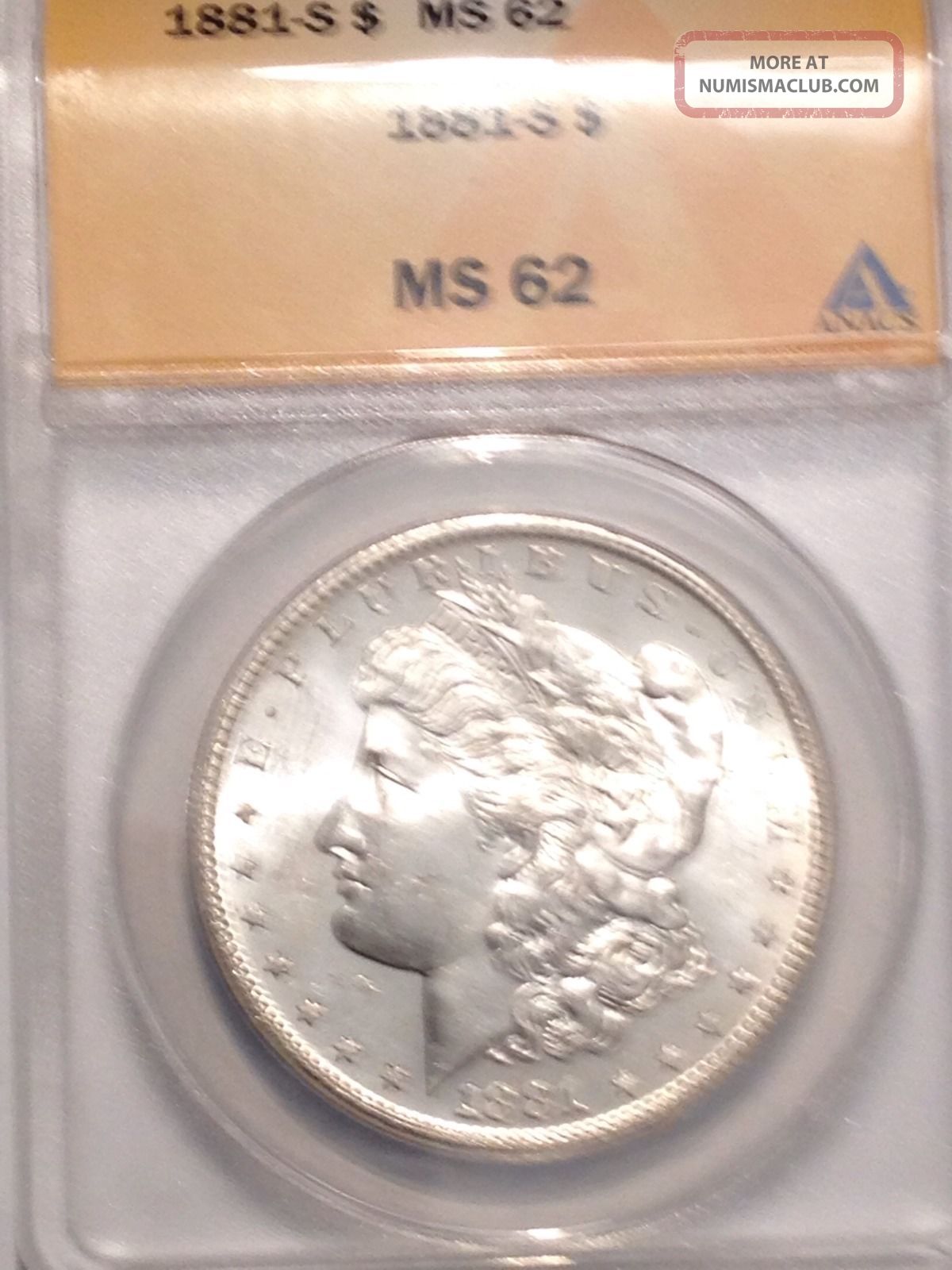 1881 - S Morgan Silver Dollar Anacs Ms62 Rainbow Toned