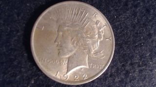 Silver Dollar 1922 U.  S Peace Silverdollar photo