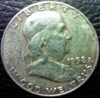 1958 D Franklin Half Dollar 90% Silver Good Investment photo