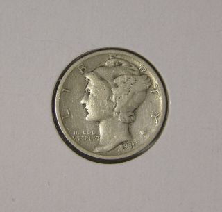 1931 S Silver Mercury Dime,  Af 519 photo