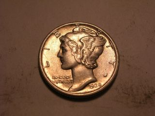 1938 Mercury Dime (abt.  Au & Attractive) photo