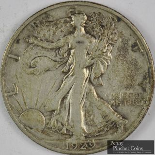 1929 - D Walking Liberty Half Dollar Better Date Mid - Grade Walker photo