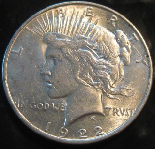 1922 D Peace Silver Dollar Au A718 photo
