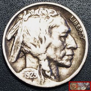 Key Date 1923 - S Buffalo Nickel Scarce With 3/4 Horn & Full Date, photo