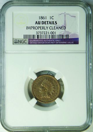 1861 - P Indian Head Cent Ngc Au - Uncirculated Indian Head Penny photo