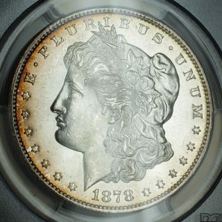 1878 - S Morgan Silver Dollar Coin $1 Pcgs Ms - 64 Lightly Toned photo