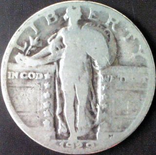 1929 Standing Liberty Quarter; @ 90% Silver Coin photo