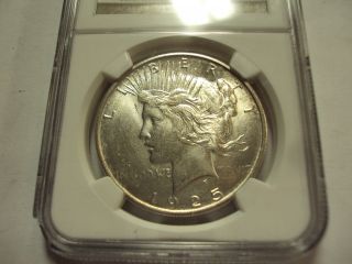 Coinhunters - 1925 - S Peace Silver Dollar Ngc Ms - 64 Gem Uncirculated Scarce Grade photo