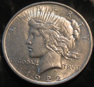 1922 D Peace Silver Dollar Au A721 photo