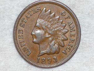 1893 Indian Cent Snow 4 Repunched Date photo