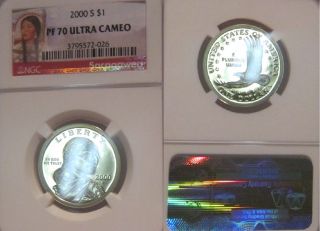 2000 S $1 Ngc Pf70 Pr70 Native American Sacagawea One Dollar Coin Proof 70 photo