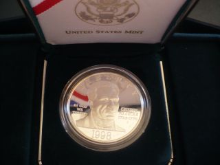 1998 Black Revolutionary War Patriots Silver Dollar Proof Commemorative W/coa photo