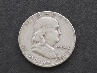 1954 - S Franklin Half Dollar Silver U.  S.  Coin A5630 photo