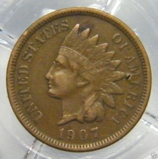Very Fine 1907 - P Indian Head Cent. . . . . . . . . .  7661 photo