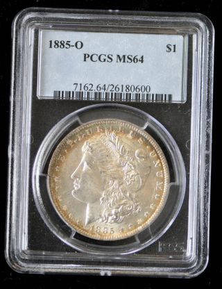1885 O Morgan Silver Dollar $1 Graded By Pcgs Grade Ms64 photo