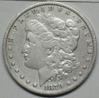 1879 Morgan Silver Dollar Grading Fine Cleaned L1 photo