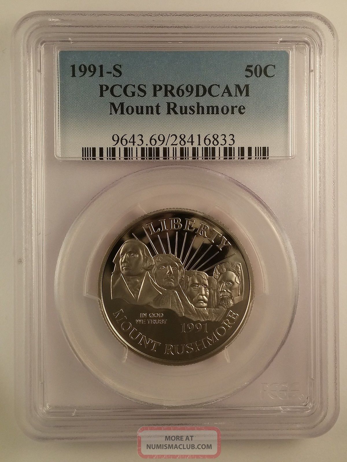1991-S PCGS PR69DCAM Mount Rushmore Commemorative Half Dollar PR-69 DCAM