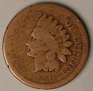 1859 Indian Head Penny,  Aa 86 photo