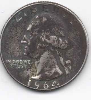 1964 - D Washington Silver Quarter photo