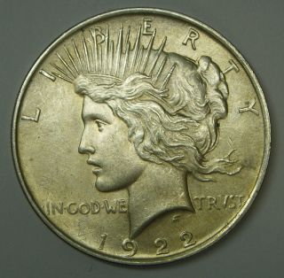 1922 Peace Dollar 90% Us Silver photo