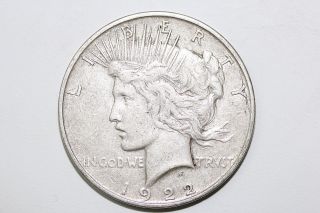 1922 D Peace Dollar 90% Silver Coin Denver photo