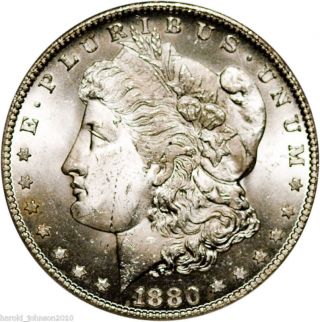 1880 - Cc $1 Silver Morgan Dollar Ms 64 Pcgs Certified photo